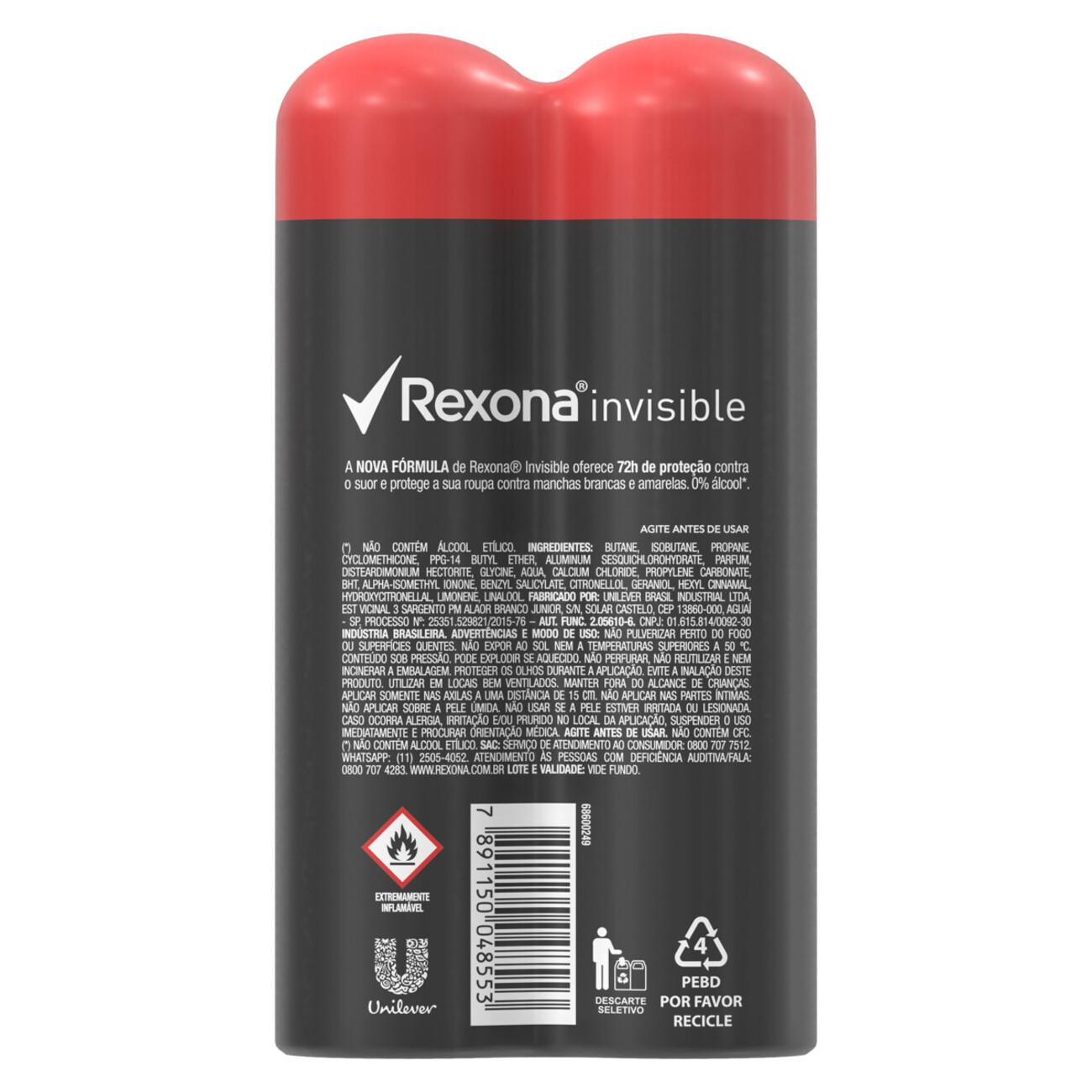 Oferta 2 Desodorante Antitranspirante Aerosol Rexona Invisible Feminino 150mL