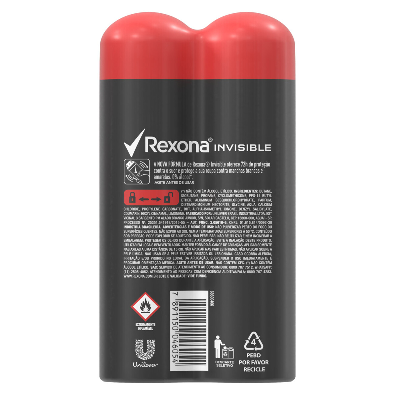 Oferta 2 Desodorantes Antitranspirante Aerosol Rexona Invisible 150mL