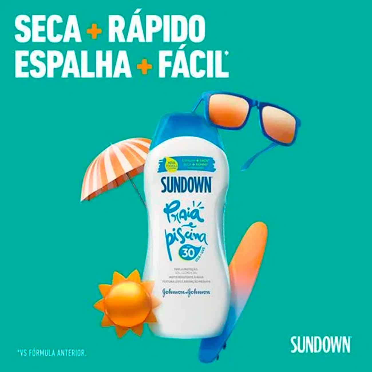 Protetor Solar Corpo e Rosto Sundown Praia e Piscina FPS30 200mL