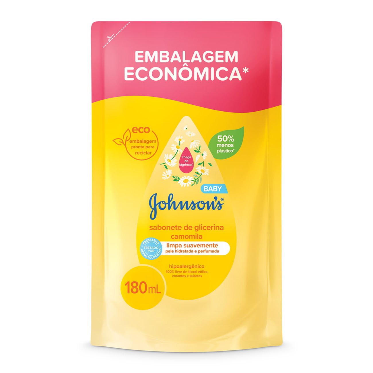 Sabonete Líquido Refil Glicerina Johnsons Baby Camomila 180mL