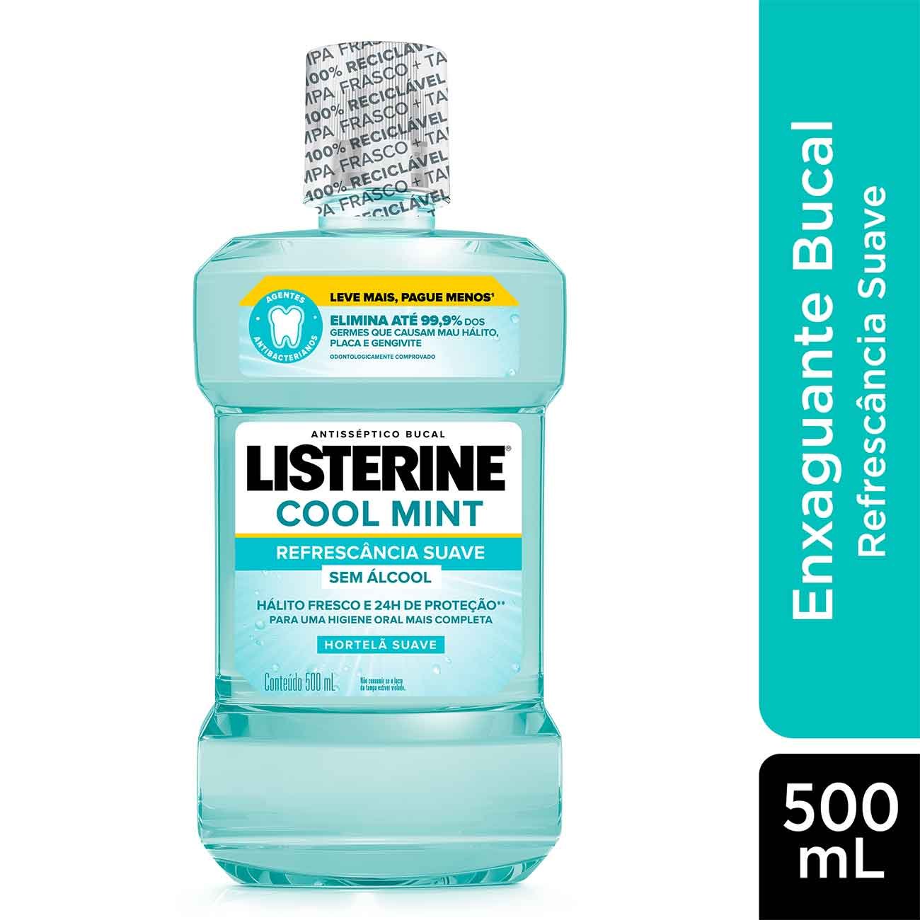 Enxaguante Bucal Listerine Cool Mint Sem Álcool 500mL