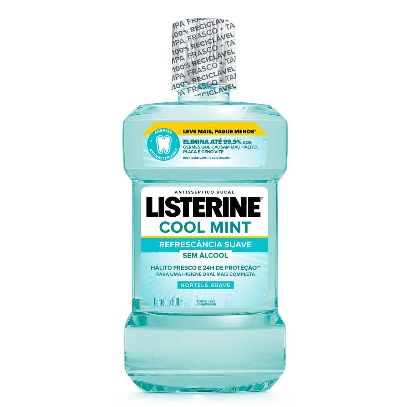 Enxaguante Bucal Listerine Cool Mint Sem Álcool 500mL
