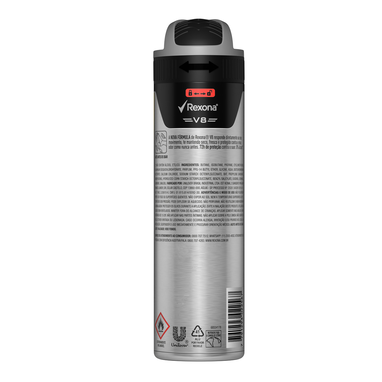 Desodorante Antitranspirante Aerosol Rexona Men V8 72 horas 150mL